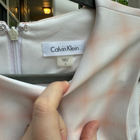 Calvin Klein Ombré White Orange Polka Dot Dress Size 6 Women’s - Picture 4 of 7